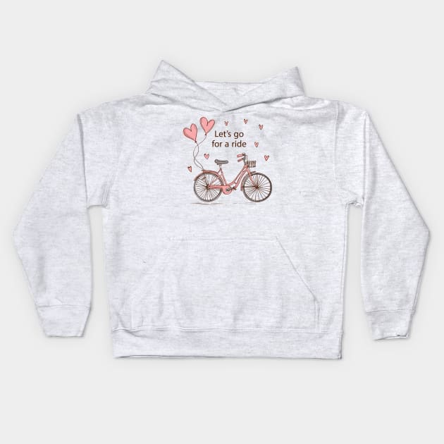Let's Go For A Ride-Lover Kids Hoodie by MariaStore